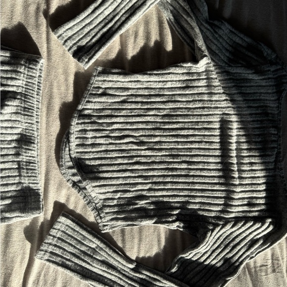 Gray Mini Skirt Set Ribbed - Picture 3 of 9